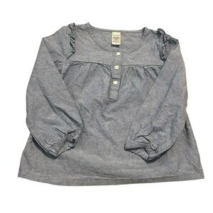 Carters Toddler Girls Chambray Long Sleeve Button Up Top Size‎ 4T